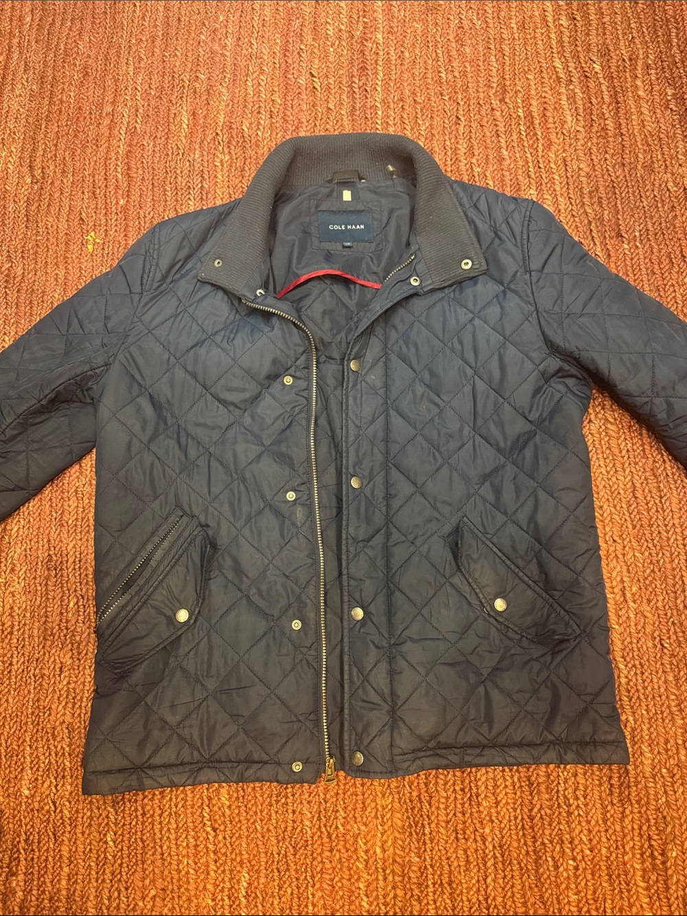 Cole Haan Quilted Navy Lightweight Jacket